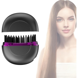 MYACUC Portable Hair Straightener, Mini Heated Hair Straightening Brush With Protective Case for Travel And Home Use, Hot Comb Straightener for Women