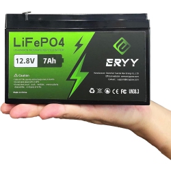 ERYY Lithium Battery 12V 25Ah, 4000+ Deep Cycles Rechargeable Battery \w Bms, Lithium Iron Phosphate for Solar, Fish Finder, Power Wheel Ride-On Toy
