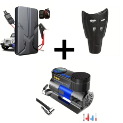 Portable Tire Inflator, Car Key Fob Case & 30000mAh Jump Starter with LED Light