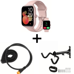 Electric Bike Pedal Assist Sensor, 1.95-Inch Smart Watch with 100 Sports Modes, Adjustable Bike Wall Mount Hook for Home Storage