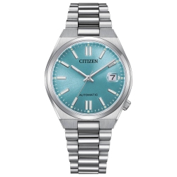 CITIZEN Unisex Tsuyosa 37MM Automatic Watch 37MM Silver-Tone Stainless Steel Case And Bracelet With Aqua Dial (Nj0200-50L) In Multicolor
