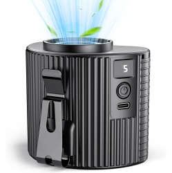 MYACUC Portable Waist Fan, 5-Speed Strong Airflow Personal Cooling Clip Fan, Led Wearable Belt Fan for Outdoor Travel Use