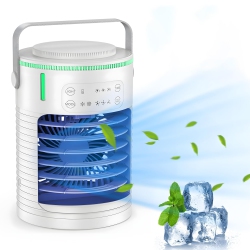 MYACUC Portable Small Air Conditioner Fan, Portable Table Fan, Mini Cooling Fan With Color Atmosphere Light for Bedroom Office