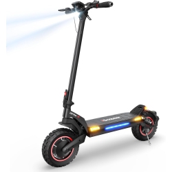 iScooter ix7pro Folding Electric Scooter(2000W Motor/80KM Range/ 61KM/H Top Speed/10"Off - Road Solid Tires/Dual Suspensions & Disc Braking System/APP Controller) - Black