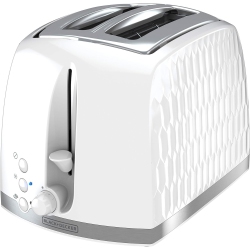 BLACKDECKER Black+Decker Tr1250Wd Honeycomb Collection 2-Slice Toaster With Premium Textured Finish - In White