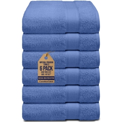 CANADIAN LINEN Imperial Hand Towels, 6 Pack, 16”X27”, Lightweight Quick Dry Soft Absorbent Cotton Towels for Home, Salons, Spa, Gyms, Pool