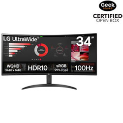 Boîte Ouverte - Moniteur De Jeu Incurvé Del Va Freesync Wqhd Gtg 5 Ms 100 Hz 1440P 34 Po De Lg (34Wr50Qk-B) - Noir