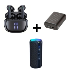 Wireless Earbuds V5.3, 20000mAh Battery Pack for Heated Vest, & 40W Waterproof Stereo Speaker – Ideal for Sports & Outdoors