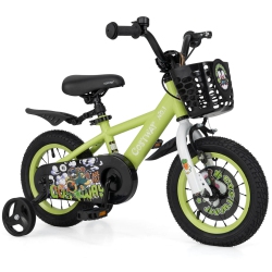 COSTWAY 12" Kid's Bike for 3-4 With Height-Adjustable Handlebar & Saddle Handbrake In Green