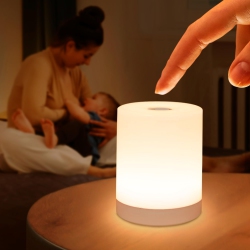 HTUTWOO Touch Night Light for Baby Nursery, Dimmable Portable Rechargeable Battery Operated Night Light, Wireless Bedside Mini Lamp for Bedroom