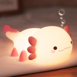 HTUTWOO Cute Axolotl Night Light, Soft Silicone Lamp Nursery Nightlight Led Touch Light, Bedroom Decor As Xmas Birthday Gift for Boys Girls