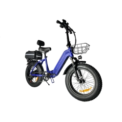 DELOREAN Dm600-Sport Foldable Fat Tire E-Bike (Blue)