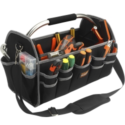 MYACUC Open Top Tool Tote Bag for Electrician Carpenter With Handle And Shoulder Strap