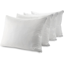 CANADIAN LINEN Cotton Pillow Protector Full Zipper Encasement 20"x30" Standard 4 Pack Soft Breathable Natural Cooling Fabric Bed Bug Proof Pillow