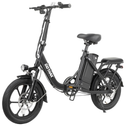 GOTRAX Otto Foldable Electric City Bike (350W Motor / 40Km Range / 25Km/h Top Speed) - In Black