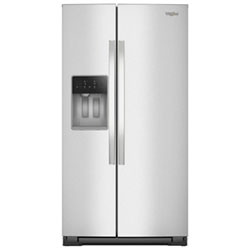 Réfrigérateur À Congélateur Juxtaposé 36 Po 20,9 Pi³ Avec Distributeur D'eau Et De Glaçons De Whirlpool (Wrsc6536Rz) - Acier Inoxydable Résistant Aux Traces De Doigts