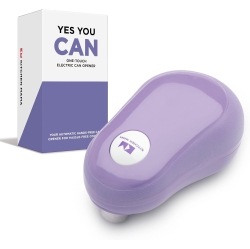 KITCHEN MAMA One Touch Can Opener: Open Cans \w Simple Press Of A Button - Auto Stop As Task Completes, Ergonomic, Smooth Edge, Food-Safe, Battery