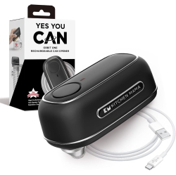 KITCHEN MAMA Orbit One Rechargeable Can Opener: Hands-Free Operation, Type-C Charging, Automatic Shut-Off, Smooth Edge, Professional-Grade Blade For
