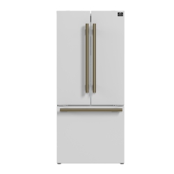 FORNO Gallipoli Espresso 30-Inch French Door Refrigerator, Bottom Freezer, 17.5 Cu. Ft., No Frost, Ice Maker In White