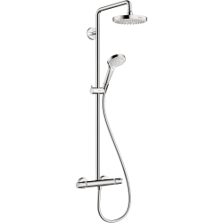 HANSGROHE Croma Select S Sliding Height Adjust, Quickclean Showerpipe Shower Set In Chrome, 27254001