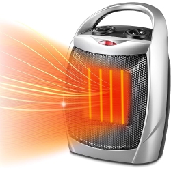 KISMILE Small Electric Space Heater Ceramic Space Heater, Portable Heater Fan for Office, Overheat Protection Etl Listed for Kitchen, 750W/1500W -