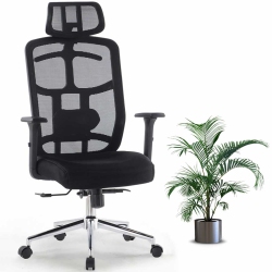 MOTIONGREY - Skymesh Ergonomic Office Chair-Comfy High Mesh Back Support \w Adjustable Armrests-Black Desk Computer Chairs Perfect for Home Gaming