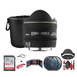 SIGMA 10MM F/2.8 Ex Dc Hsm Fisheye Lens for Digital Camera Bundle