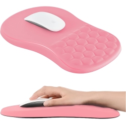 VECELOLIBILIS Ergonomic Mouse Pad \w Wrist Rest Support, Mousepad \w Memory Foam Wrist Rest And Non-Slip Pu Base, Massage Bulge Design for Pain