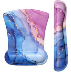 VECELOLIBILIS Mouse Pad Wrist Support Keyboard Wrist Rest Pad Ergonomic Mousepad, Non-Slip Memory Foam Pain Relief for PC Laptop Gaming Office Purple