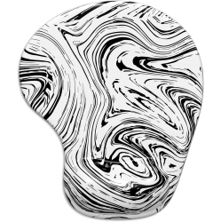 VECELOLIBILIS Ergonomic Mouse Pad \w Gel Wrist Support Wrist Rest Smooth Surface Non-Slip Pu Base Comfortable Office Supplies Pain Relief, Black And