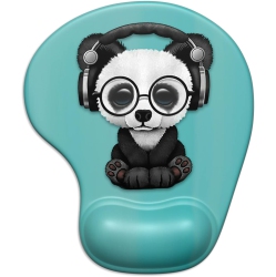 VECELOLIBILIS Ergonomic Mouse Pad With Gel Wrist Support Wrist Rest Smooth Surface Non-Slip Pu Base Comfortable Office Supplies Pain Relief, Panda