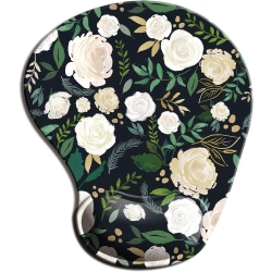 VECELOLIBILIS Ergonomic Mouse Pad \w Gel Wrist Support Wrist Rest Smooth Surface Non-Slip Pu Base Comfortable Office Supplies Pain Relief, Forest Rose