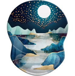 VECELOLIBILIS Mouse Pad Ergonomic Mouse Pad With Wrist Support, Pain Relief Comfort Wrist Rest Pad With Non-Slip Pu Base for Gaming, Office, Mountains