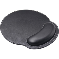VECELOLIBILIS Leather Mouse Pad Wrist Support Ergonomic Memory Foam, Rest Nonslip Mousepad for Office, Gaming, Computer, Black