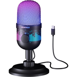 VECELOLIBILIS USB Microphone, Plug And Play Gaming Mic for PC, Mac, Ps4/5, Microphone \w RGB, Mute, Monitor, Noise Reduction, Volume Gain For