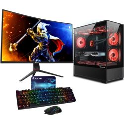 HAJAAN Liquid Cooled Gaming PC | 32 Inch Curved Gaming Monitor | Intel I9 12900K | Geforce Rtx 5070 12GB | 64GB Ddr4 | 2Tb Nvme SSD | Wi-Fi