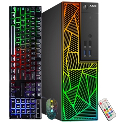 AXOII Refurbished (Good) - Custom Built RGB Lights Gaming PC, Intel Core I7-6700 Up to 4.0Ghz, Amd Radeon Rx 550 4GB, 16GB Ram, 512GB SSD, Wi-Fi