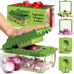 FULLSTAR Croc Chop X Ototo Vegetable Chopper Vegetable Cutter - Veggie Onion Food Chopper Manual - Potato Chipper - Veg Chopper And Dicer - Kitchen