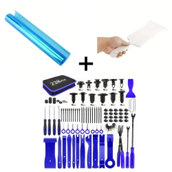 Car Headlight Film, 238pcs Trim Removal Kit, and Long Handle Squeegee for Vinyl Wrap & Window Tint Installation