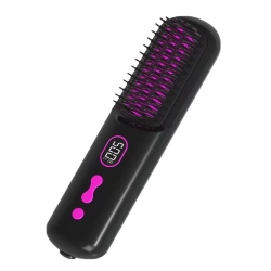 MYACUC Cordless Hair Straightener Brush, Portable Hair Straightener Brush for Travel 9600Mah USB Rechargeable Straightening Brush Hot Comb