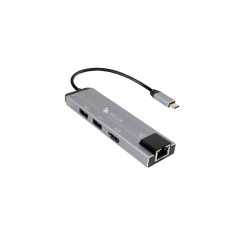 HELIX Refurbished (Good) 6-In-1 USB-C to HDMI/USB-C/USB-A/lan Hub (Ethhub7)