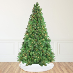 NORTHLIGHT Pre-Lit Canterbury Spruce With Dew Drops Artificial Christmas Tree - 9' - Clear Lights