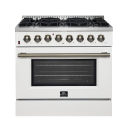 FORNO Galiano 36" Freestanding Dual Fuel Range In In White