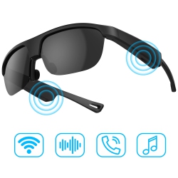 ALPHA DIGITAL Polarized Bluetooth Smart Glasses W/ Mic, Open-Ear Audio, Ip65 & 5-Hr Battery