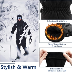 PETGINHOME Winter Gloves Men, Touchscreen Thermal Gloves, Coldproof Water Resistant Gloves Ski Cycling Motorcycle Gloves for Skiing Snowboard