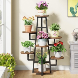 TRIBESIGNS 7 Tier Plant Stand Indoor for Multiple Plants, Wooden Corner Plant Pots Holder Rack