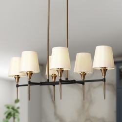 UOLFIN 6 -Light Matte Brass Modern/contemporary for Use In Bedrooms, Dining Rooms, Foyers, Kitchens, Living Rooms Chandelier