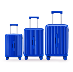 WINGOMART 3-Piece Luggage Set Lightweight Durable PC+Abs Hardshell, Double Spinner Wheels, Tsa Lock - 22In/26In/30In - In Blue