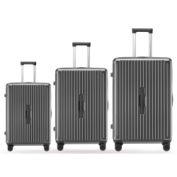 WINGOMART 3-Piece Luggage Set Lightweight Durable PC+Abs Hardshell, Double Spinner Wheels, Tsa Lock - 22In/26In/30In - In Grey