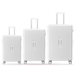 WINGOMART 3-Piece Luggage Set Lightweight Durable PC+Abs Hardshell, Double Spinner Wheels, Tsa Lock - 22In/26In/30In - In White
